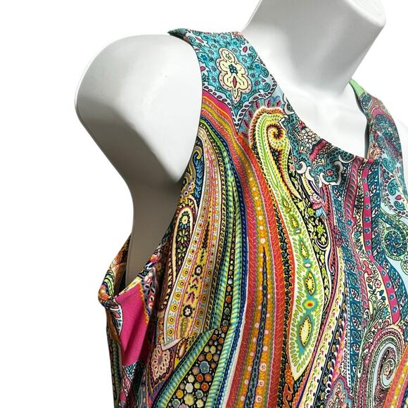 Tommy Hilfiger Women Paisley Boho Dress 8 Colorful Mod Festival Retro Resort‎ - Picture 4 of 10